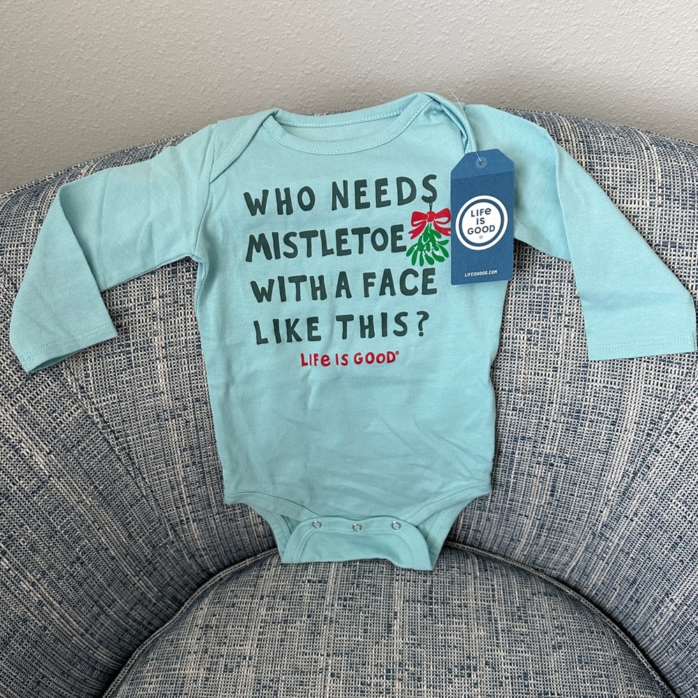 Life is Good NWT Baby “Mistletoe” Long-sleeved Onesie—6 - 12m
